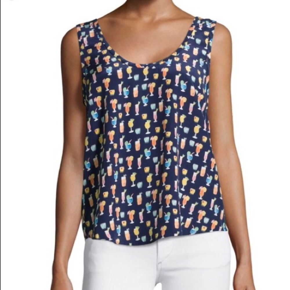 Joie Silk Cocktail Print Tank